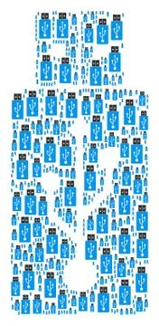 USB Flash Drive Icon Shape Illustrazione stock
