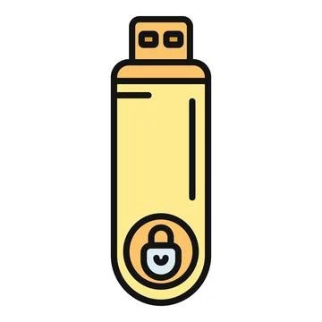 Usb flash drive icon showing data protection Stock Illustration