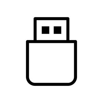 USB flash drive icon, storage device symbol for digital data transfer Stock Illustration