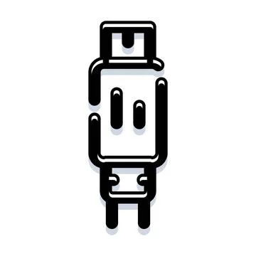 Usb flash drive icon storing digital data Stock Illustration