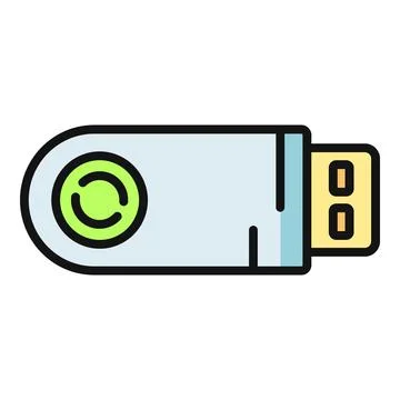 Usb flash drive icon storing digital data transferring files Stock Illustration