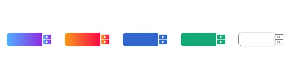 USB Flash Drive Icons Illustration