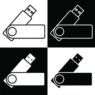 USB Flash Drive Icons Set Stock-Illustration