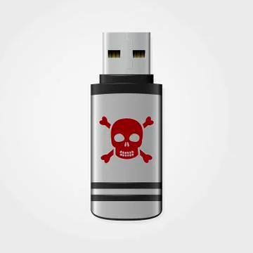 USB flash drive infected malware Stockillustratie