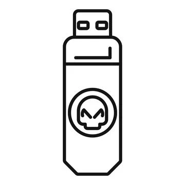 Usb flash drive infected with virus malware ransomware Stockillustratie