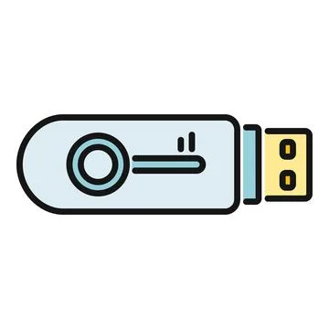 Usb flash drive with key symbol securing data Stock Illustration