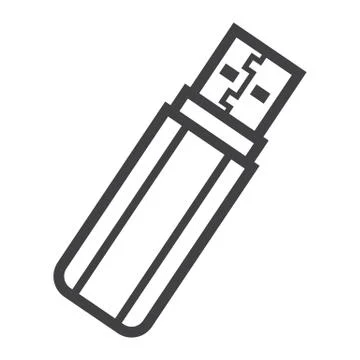 USB flash drive line icon, device and hardware 스톡 일러스트