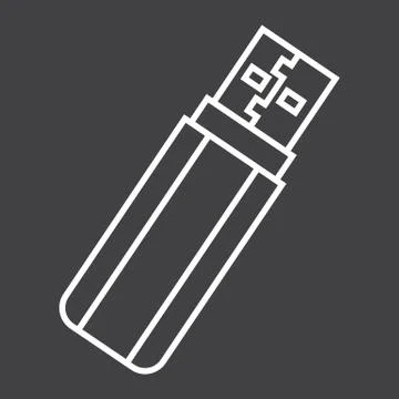 USB flash drive line icon, device and hardware Illustrazione stock