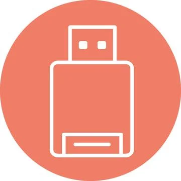 USB Flash Drive Memory Storage Data Tech Computer Icon Graphic 스톡 일러스트