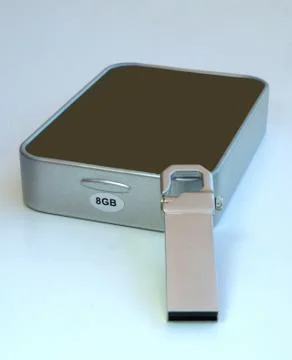 Usb Flash Drive in the metal case. Stock Photos