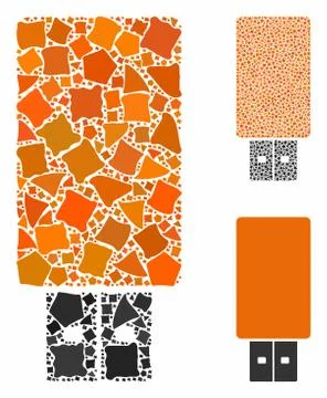USB flash drive Mosaic Icon of Rugged Parts Illustrazione stock