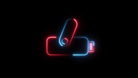 USB flash drive neon animation isolated on black background Stock-Footage 333945458