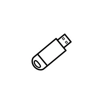 Usb flash drive portable data storage device line art icon 스톡 일러스트