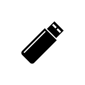 USB Flash Drive, Portable Storage Flat Vector Icon Stock Illustration