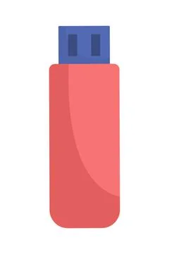 USB flash drive semi flat color vector object Illustrazione stock