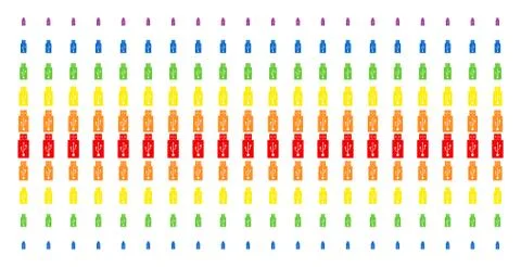 USB Flash Drive Shape Halftone Spectrum Array Stock Illustration