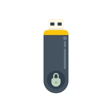 Usb flash drive showing secure data encryption concept Stock Illustration