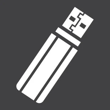 USB flash drive solid icon, device and hardware 스톡 일러스트