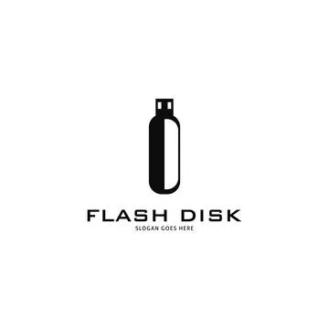 USB Flash Drive Stick Memory Icon Vector Logo Template Illustration Design Stock Illustration