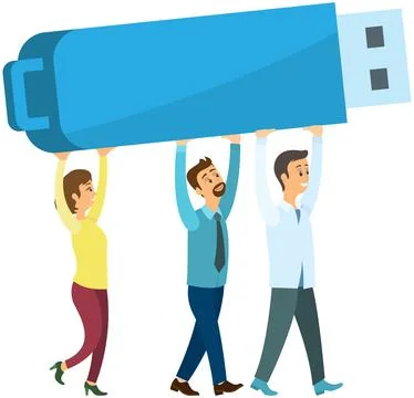 Usb flash drive storage device that uses flash memory as medium and is connected Stock Illustration