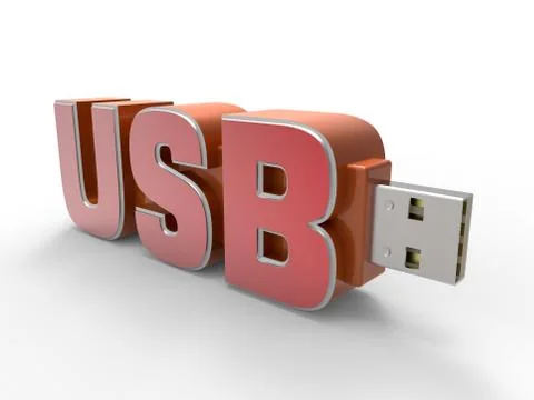 USB Flash Drive Text Stock Illustration