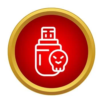 Usb flash drive transmitting data virus cyber threat Illustrazione stock