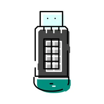 Usb flash drive transmitting digital data technology Stock Illustration