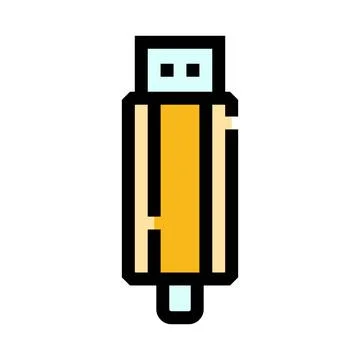 Usb flash drive transmitting digital information online Stock Illustration