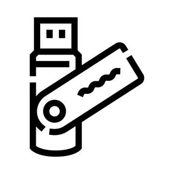 Usb flash drive transmitting digital data and information Stock Illustration