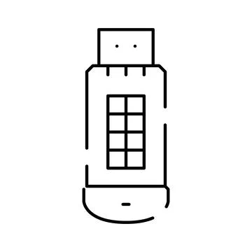 Usb flash drive transmitting digital data storage information Stock Illustration