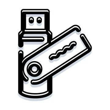 Usb flash drive transmitting digital data and information Stock Illustration