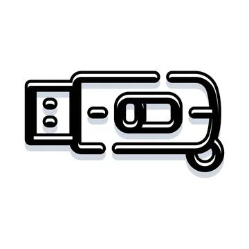 Usb flash drive transmitting digital information icon Stock Illustration