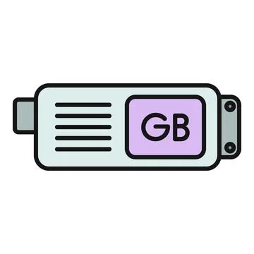 Usb flash drive transmitting digital data storage icon 스톡 일러스트