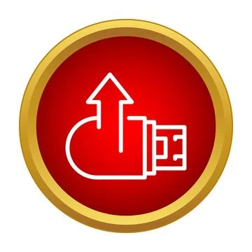 Usb flash drive uploading data to cloud storage icon Stock Illustration
