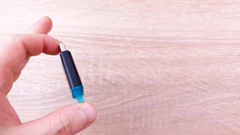 USB flash drive. USB disk, data on the flash drive, information. Stock Footage 281029348