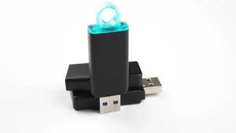 USB flash drive. USB disk, digital data storage, information,animation Stock Footage 305262775