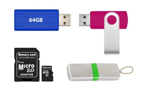 USB flash drive in vector on white background. Stockillustratie