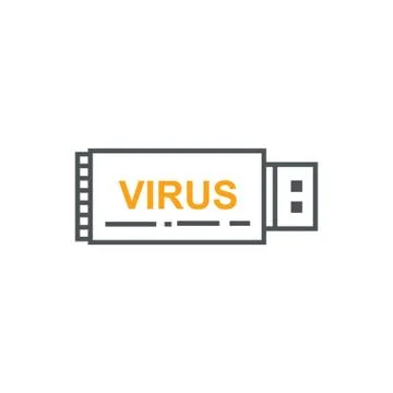 Usb flash drive with virus Illustrazione stock