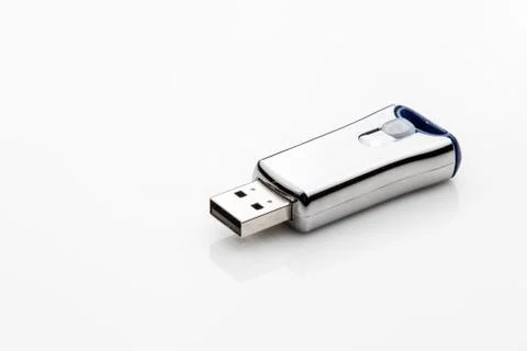 USB flash drive on white background. Stock Photos