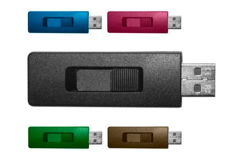 USB flash drive on white background Stock Photos