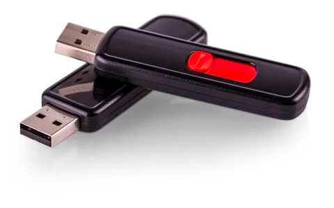 Usb flash drive on the white background Stock Photos