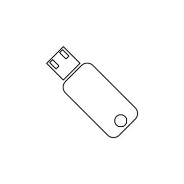 Usb flash driver icon. Simple outline vector of technology set for UI and UX, 스톡 일러스트