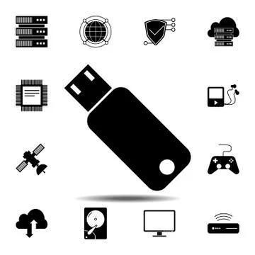Usb flash driver icon. Simple glyph vector element of Technology icons set fo Stock Illustration