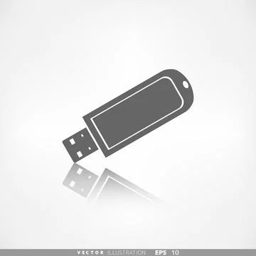 Usb flash drivo web icon. Application button. Illustrazione stock