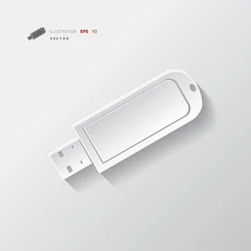 Usb flash drivo web icon. Application button. Illustrazione stock