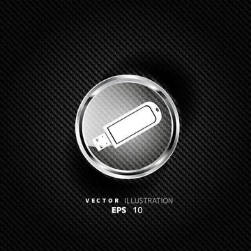 Usb flash drivo web icon Stock Illustration