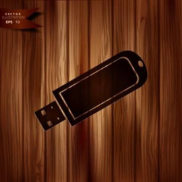 Usb flash drivo web icon. Application button. Stock Illustration