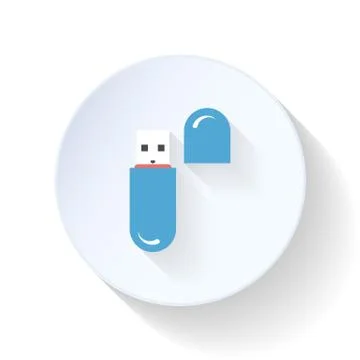 Usb flash flat icon Stock Illustration