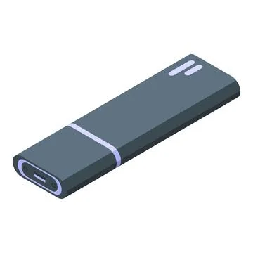 Usb flash icon isometric vector. Data card Illustrazione stock