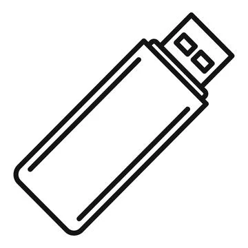 Usb flash icon, outline style Stock Illustration